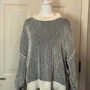Striped Black and White Women's Sweater
